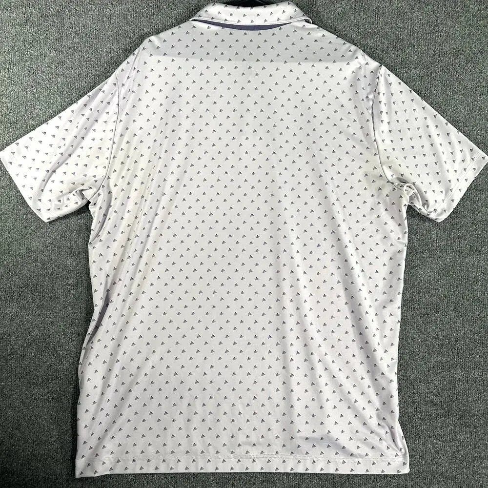 Adidas Golf Polo Mens XL purple Hampton Hall All Over Logo Print Performance
